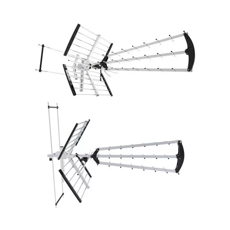 Āra/iekštelpu DVB-T antenna LIBOX LB2000 ar 69 dB pastiprinātāju, 174–790 MHz, alumīnijs/melns