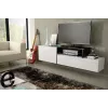 Cama TV skapis SIGMA 3 180 balts/balts glancēts + melns