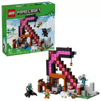 Būvēšanas komplekts LEGO Minecraft The Pickaxe Mine 21277 — 530 gabali, 3 minifigūras, vecums 8+