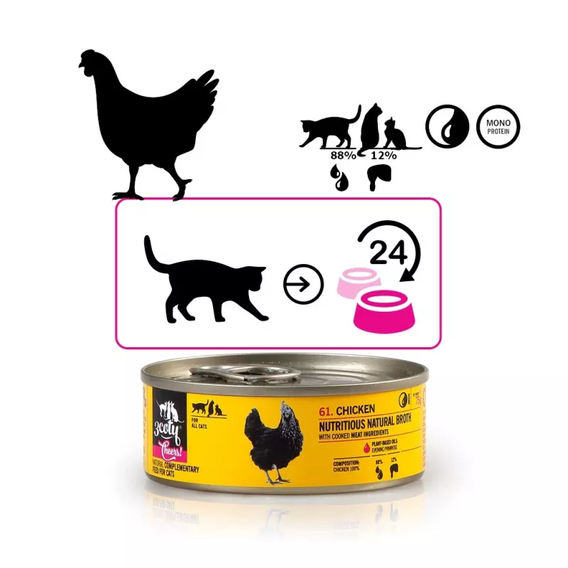 3Coty Chicken Cheers! papildu mitrā barība kaķiem 75 g
