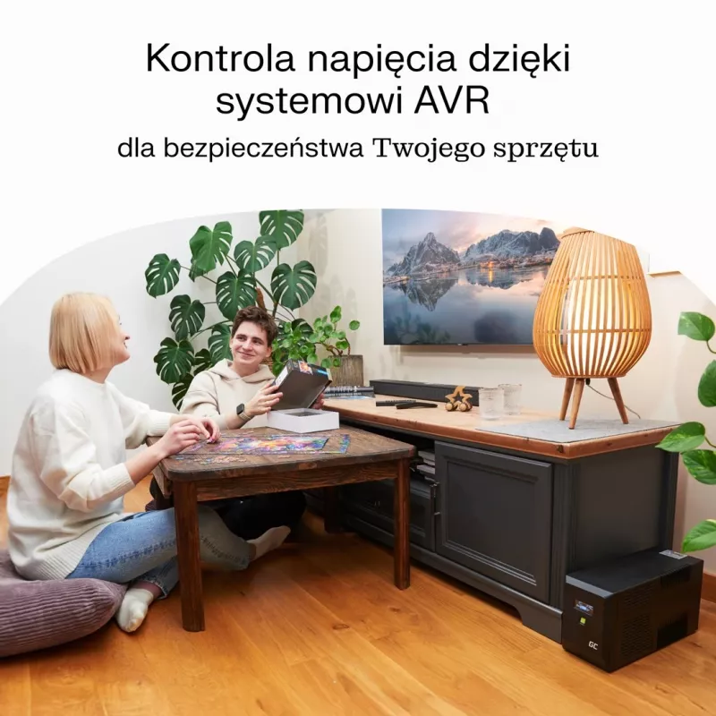 Nepārtrauktās barošanas avots UPS Line-Interactive 2 kVA 1200 W, Green Cell, 4 AC kontaktligzdas, USB, 12 V 9 Ah VRLA (torņa)