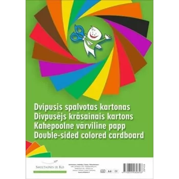 Kartons SMLT A4 190 g/m² abpusēji krāsains, iepakojums drukāšanai un rokdarbiem