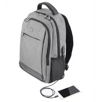 Mugursoma portatīvajam datoram Tellur Companion 15.6 collas ar USB portu, Pelēka