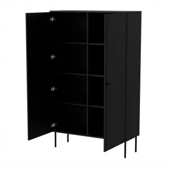 Uzglabāšanas skapis Cama Meble PALAZZO BIS 100x39x166 matēti melns, brīvi stāvošs pie sienas