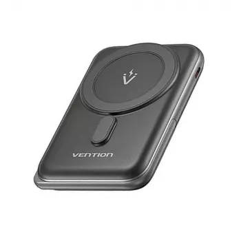 Power bank Vention 10000mAh Magnētiskais Bezvadu 20W, 1×USB-C, bezvadu uzlāde, melns