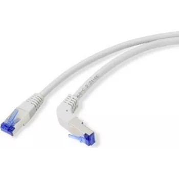 Renkforce RJ45 savienojuma kabelis CAT 6a S/FTP 10.00 m Pelēks 90° leņķa (uz leju) RF-4892538