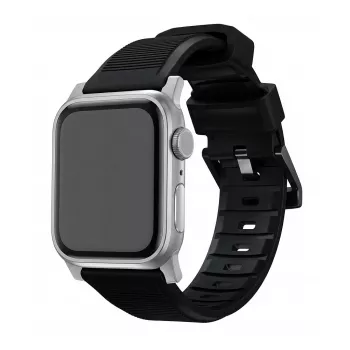 Pulksteņa siksniņa Nomad Rugged Strap Black Connectoor Silver 42/44/45/49 mm