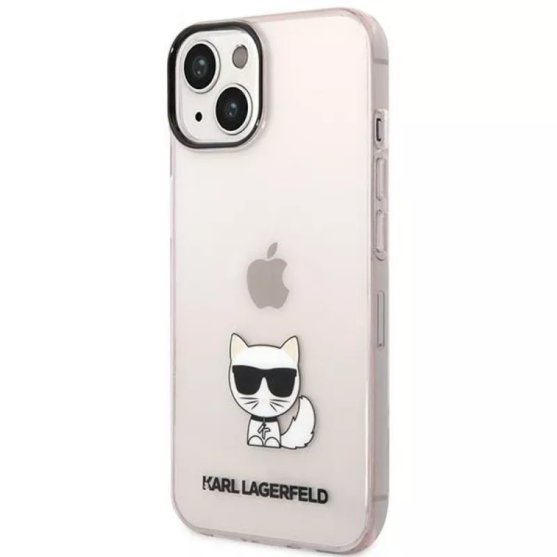 Karl Lagerfeld KLHCP14MCTRI Cietais maciņš iPhone 14 Plus / 15 Plus 6.7” Rozā / Caurspīdīgi rozā Choupette Body
