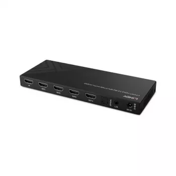 Lindy 4 Portu HDMI 8K60 Sadalītājs ar Audio, HDMI, 4x HDMI, 3.5 mm, 7680 x 4320 pikseļi, Melns, Metāls