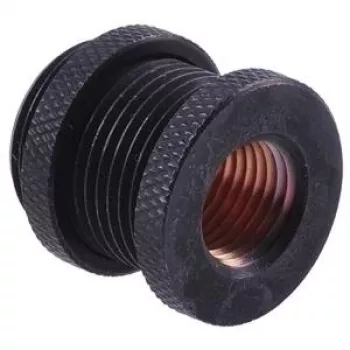 Alphacool 17069 — Misīgs savienotājs, hromēts, melns, mīkstajai caurulei (PVC, silikons, neoprēns), 31 mm x 24 mm, 46 g