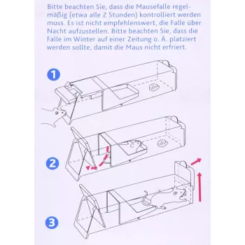 Humāna dzīvā ķeršanas peļu lamatas Trixie TX-4192, technopolimēra korpuss, 60×45×170 mm, atkārtoti lietojama
