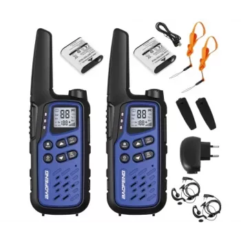 Radiostacija Baofeng BF-T25E Zila, 2 gab.