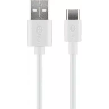 Wentronic 45563 1m USB-A uz USB-C vīriešu-vīriešu balts USB kabelis (45563)