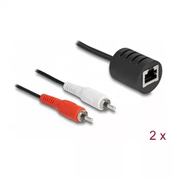 DeLOCK 87857 audio kabelis 2 x RCA RJ-45 Melns Sarkans Balts