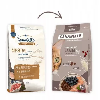 Sausā barība kaķiem Bosch Sanabelle Life Sensitive — jērs un mellenes, 8 kg, pieaugušiem, bez graudiem, 31% olbaltumvielu