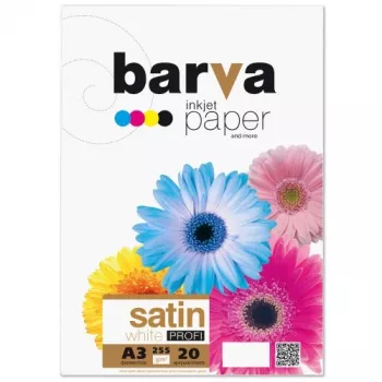 Foto papīrs balts satīns BARVA 255 g/m2, A3, 20 lapas