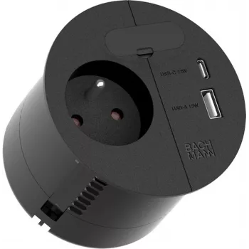 Pagarinātājs Bachmann 938.202 — 1x UTE, 1x USB A/C 22W, 1x KBD, 2.0 m vads, CEE7/7 spraudnis