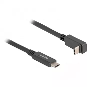 DeLOCK USB kabelis USB Type-C vīrišķais uz USB Type-C vīrišķais leņķveida 2m 5Gbps 4K PD 60W