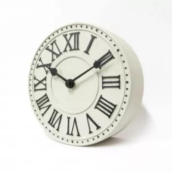 NeXtime klok 5187wi London Table, Ø16 cm, sienas, balts/melns+B32