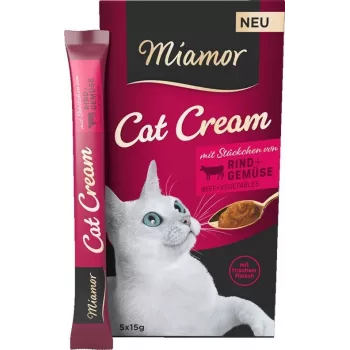 Miamor MIAMOR Cat Cream Beef kaķu slapjais kārums tūbiņās 5×15 g