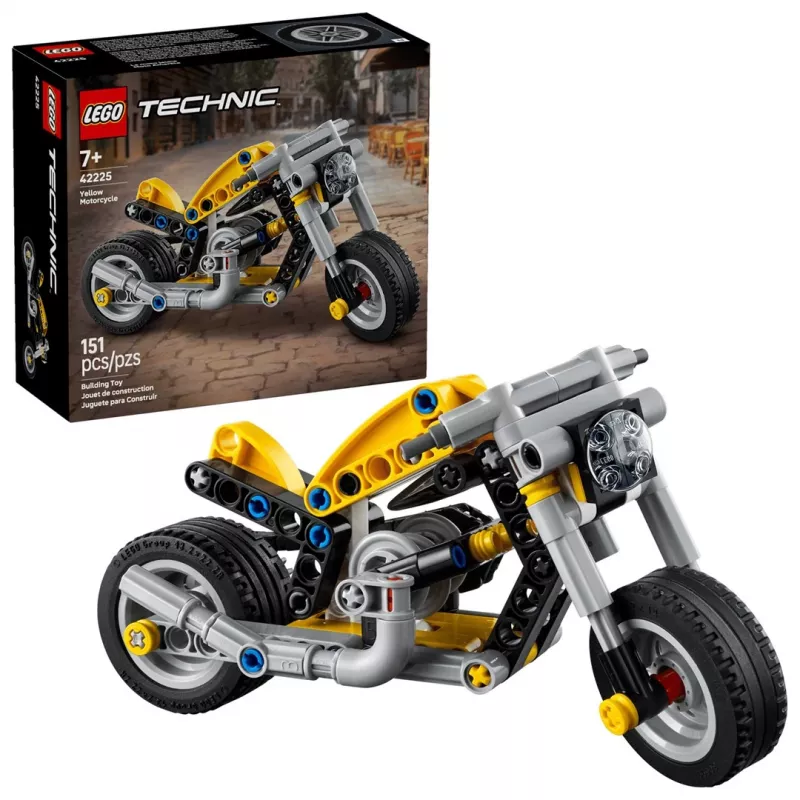 LEGO TECHNIC 42225 Dzeltenais Motocikls