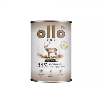Ollo Plus Kolagen Brieža gaļa 400g suņu barības konservs