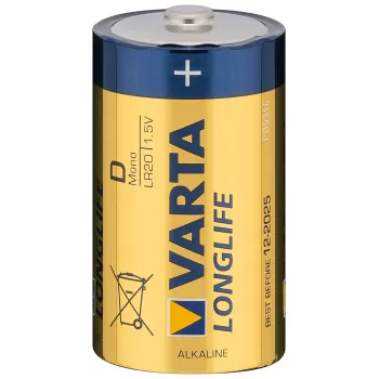 Varta 4120 Longlife D Mono 1,5V baterija — cinka-oglekļa primārā D izmēra baterija