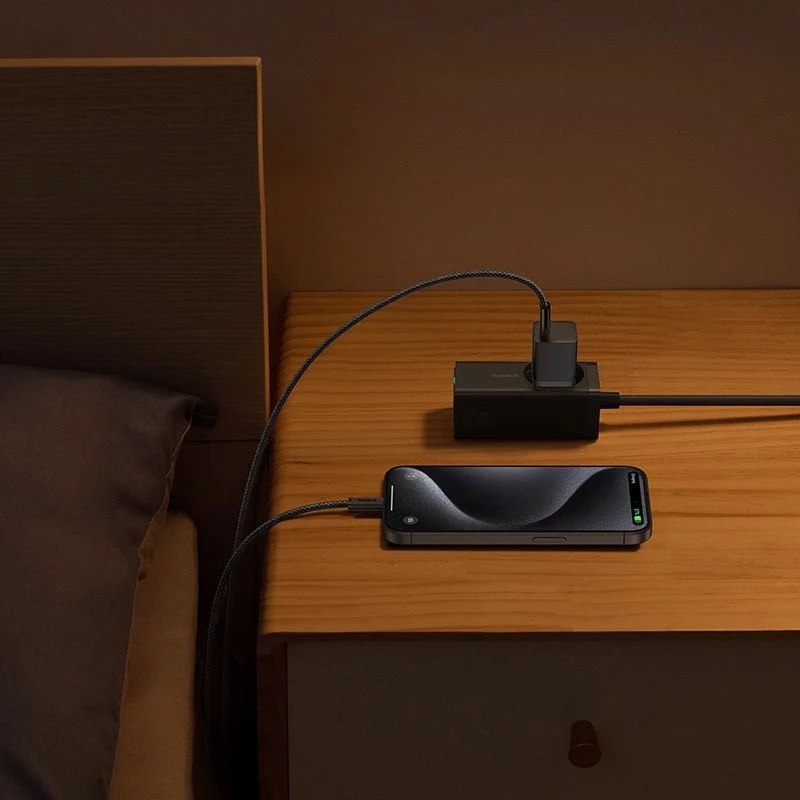 Baseus P10110902113-01 USB-C GaN5 mini 30W sienas lādētājs Melns