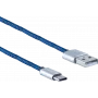 USB kabelis ShiverPeaks BS14-50021, USB A - USB C, 0.9 m, zils