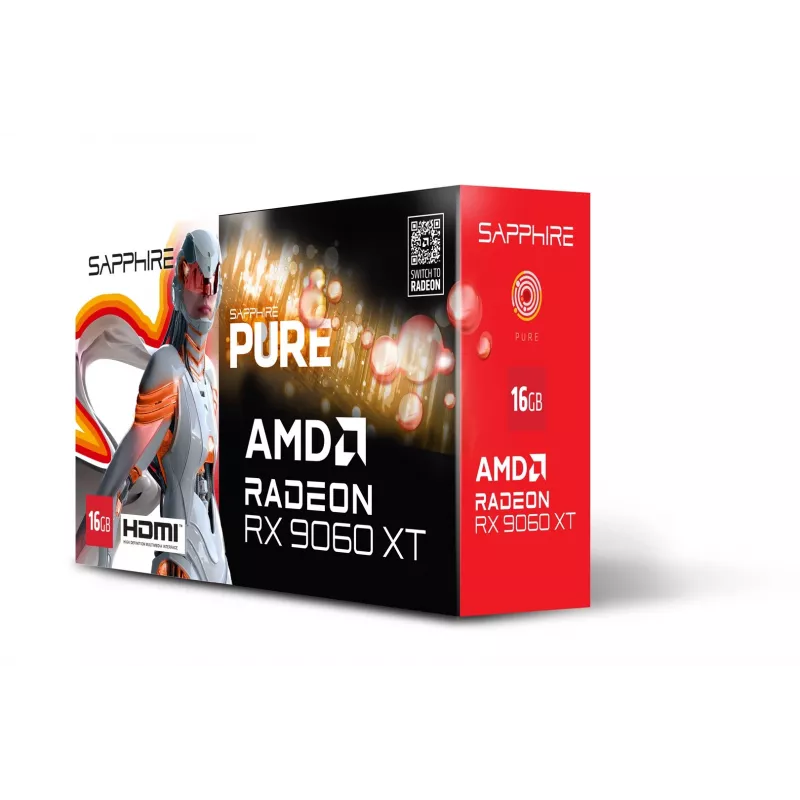 SAPPHIRE PURE Radeon RX 9060 XT Gaming OC 16GB grafiskā karte