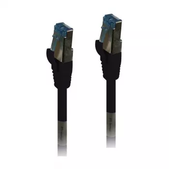 Patch kabelis RJ45 - CAT6A 500MHz - 0,15m - melns - S-STP(S/FTP) - TPE/LSZH(Superflex) - AWG26 - Syner