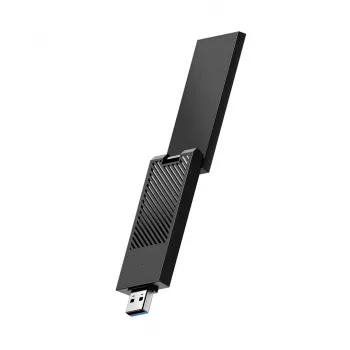 Cudy WU5400 USB Type-A Wi‑Fi 6E adapteris, divu joslu 2x2, 2402 Mbit/s, melns