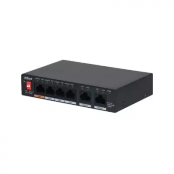Dahua Technology PFS3006-4GT-60-V2 Gigabit Ethernet PoE slēdzis, melns