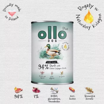 Ollo Plus Kolagen pīle 400g suņu barības konservs