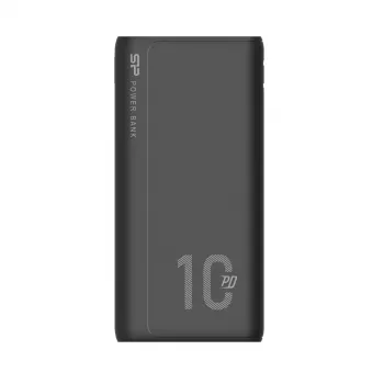 Pārnēsājams lādētājs Silicon Power QP15 10000 mAh, LiPo, 2x USB-A + 2x USB-C, Micro-USB ieeja, melns