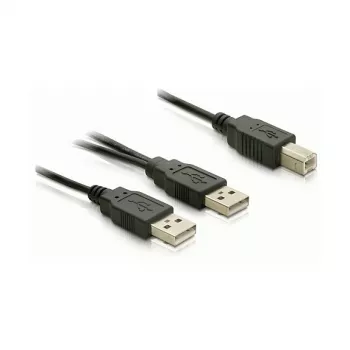 DELOCK USB 2.0 B kabelis -> USB-A Barošana + Barošana/Dati