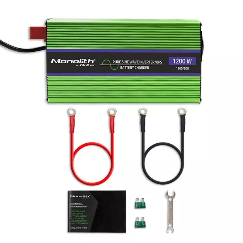 Auto invertors Qoltec Monolith 1200 W Zaļš 12 V
