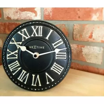 NeXtime klok 5187zw London Table, Ø16 cm, sienas, Melns/Balts