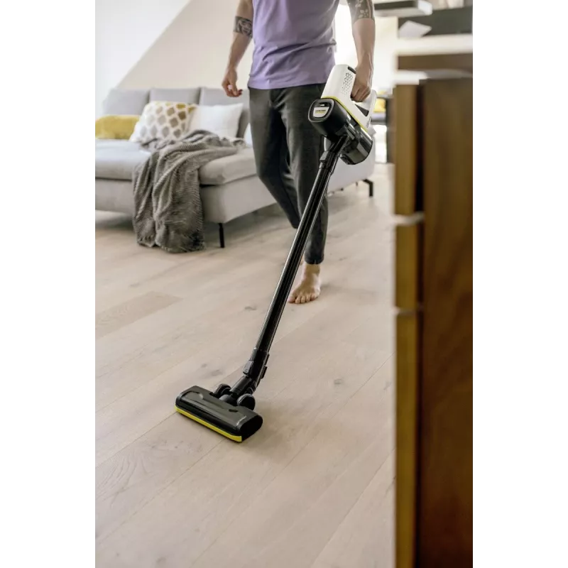 Stick putekļsūcējs Karcher VC 4, 2-in-1, bez maisa, bezvadu 21.6V Li-Ion, 30 min darbība, HEPA, 2 ātrumi, dzeltens/melns
