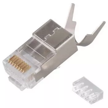 Ekranēts RJ45 spraudnis EQUIP Cat 8.1, vīrišķais, sudraba, 50 gab., 11,7×22,5 mm, 3,7 g