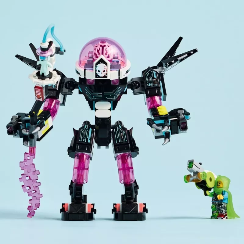 Konstruktors LEGO 71495 Mateo pret Kiberprāta mehu — rotaļu komplekts ar minifigūrām un uzbūvējamu mehu