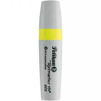 Marķieris Pelikan Textmarker 490 eco dzeltenā krāsā ar kaltveida galu