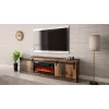 TV skapis Cama Meble GRANERO ar kamīna sekciju, 2000×567×350 mm, skaidu plātne/MDF, bīdāmās 2 durvis, matēts vecais koks