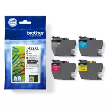 Brother LC422XLVALDR oriģinālā tintes kasete 4 gab. Augstas ražības melna, ciāna, fuksīna, dzeltena