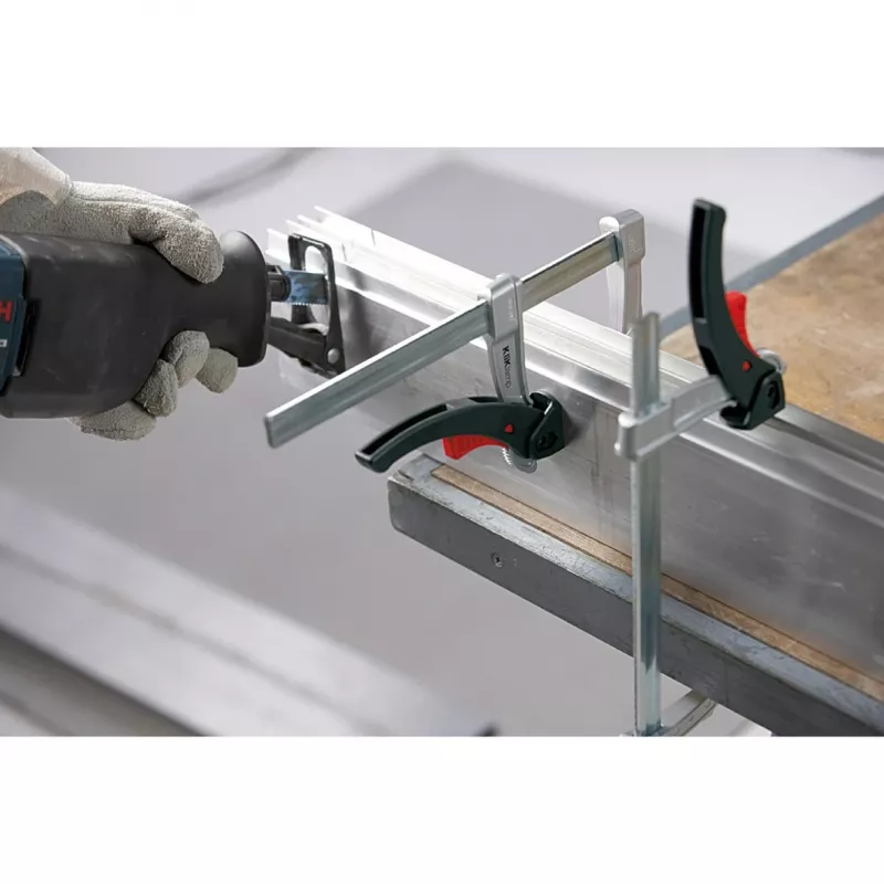 BESSEY KliKlamp stieņa skava 30 cm Nerūsējošais tērauds, Melna, Sarkana