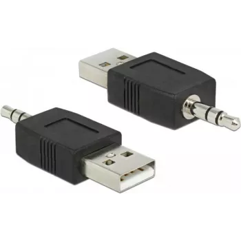 Pārejas adapteris DeLOCK 66069 USB A — 3.5 mm, melns