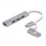 Delock 64214 4 portu USB centrmezgls Sudraba