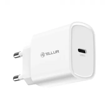 Sienas lādētājs Tellur TLL151421 20W USB-C PD ātrai telefonu un planšetdatoru uzlādei