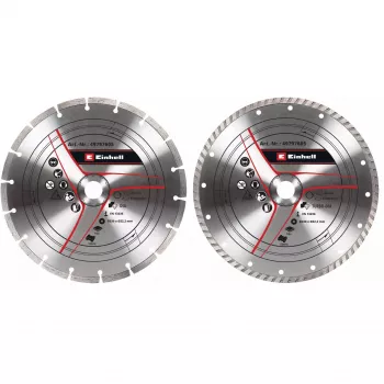 Dimanta griešanas disku komplekts leņķa slīpmašīnām EINHELL 230×22,23×1,8 mm, turbo mala, 2 gab.