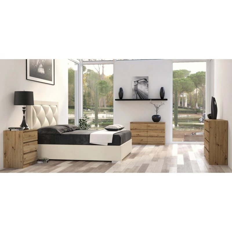 Kumode Top e shop M6 120 ARTISAN, ozola finieris, 6 atvilktnes, 1200×300×770 mm